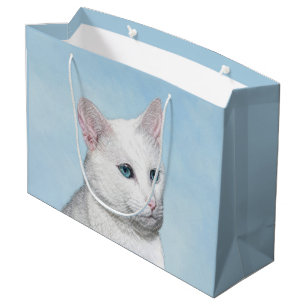 Vit kattfärg - Cute Original Cat Art