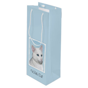 Vit kattfärg - Cute Original Cat Art