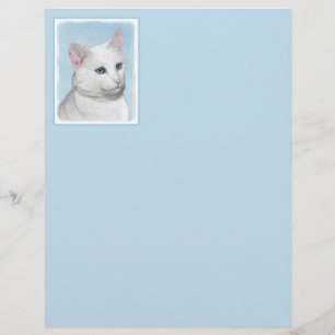 Vit kattfärg - Cute Original Cat Art