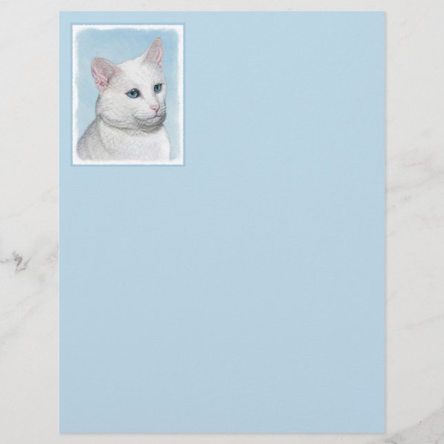 Vit kattfärg - Cute Original Cat Art (Framsida)