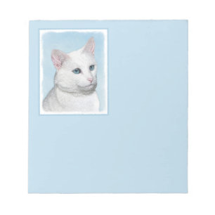 Vit kattfärg - Cute Original Cat Art Anteckningsblock