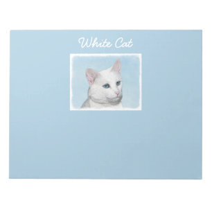 Vit kattfärg - Cute Original Cat Art Anteckningsblock