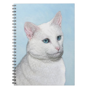 Vit kattfärg - Cute Original Cat Art Anteckningsbok