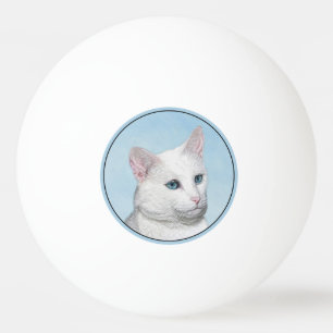 Vit kattfärg - Cute Original Cat Art Pingisboll
