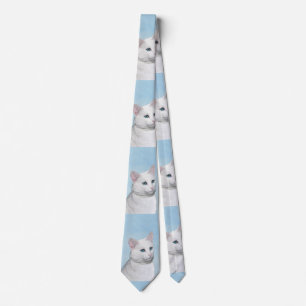 Vit kattfärg - Cute Original Cat Art Slips