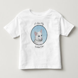 Vit kattfärg - Cute Original Cat Art Småbarn T Shirt