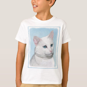 Vit kattfärg - Cute Original Cat Art T Shirt