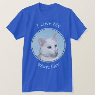 Vit kattfärg - Cute Original Cat Art T Shirt
