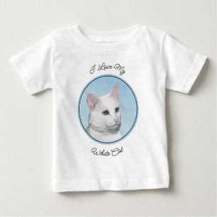 Vit kattfärg - Cute Original Cat Art T Shirt