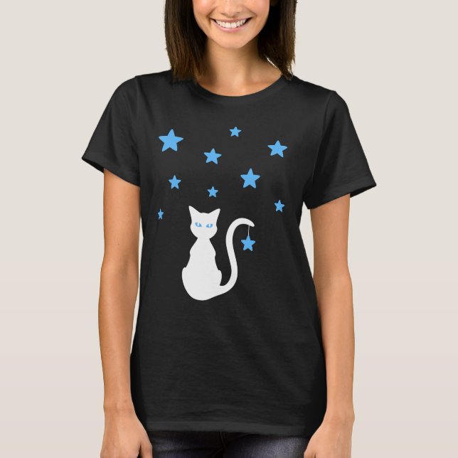 Vit kattstjärn T-shirt (Framsida)
