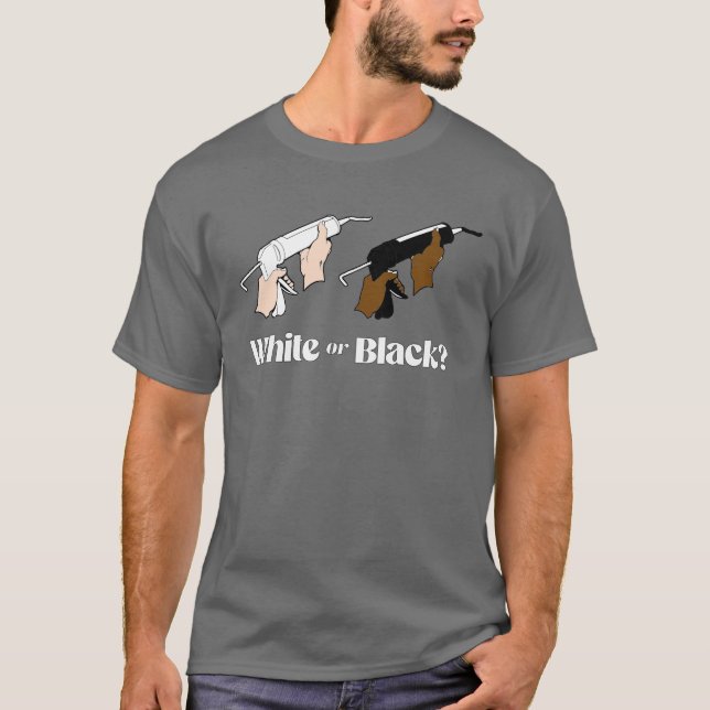 Vit kaulk eller svart kaulk t shirt (Framsida)