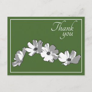 Vit kedjekrans av tusenskönor på grön bakgrund Tac Vykort