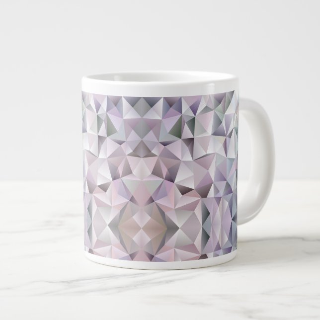 Vit keramisk mugg med geometriskt mönster jumbo mugg (Framsida höger)
