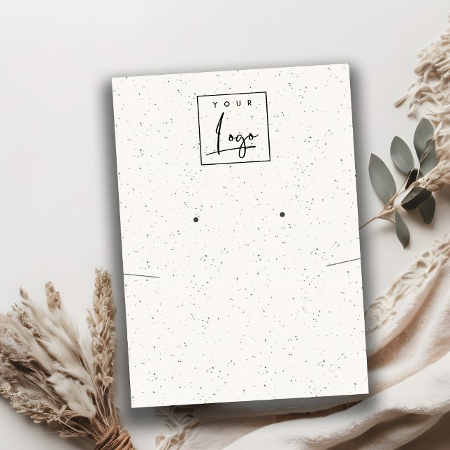 Vit keramisk Struktur Earing Necklace Visning Visitkort (Skapare uppladdad)