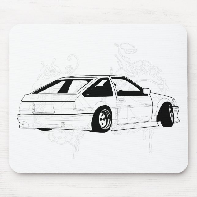 Vit KIS Levin AE86 Musmatta (Framsidan)