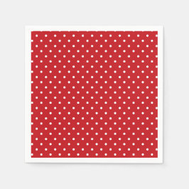 Vit klass Polka dots Mönster på Festive Red Pappersservett