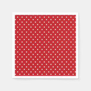 Vit klass Polka dots Mönster på Festive Red Pappersservett