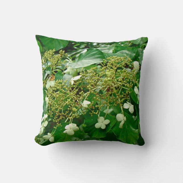 Vit klättringsHydrangea - Pillow Kudde (Framsida)