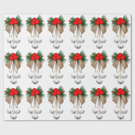 Vit Klockor och Papper skrotning av holly Presentpapper