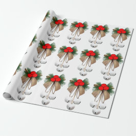 Vit Klockor och Papper skrotning av holly Presentpapper