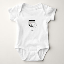 Vit klump på bärbar dator Baby Jersey Bodykostym T Shirt