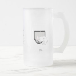 Vit klump på den bärbara datorn Frosted Glass Mugg