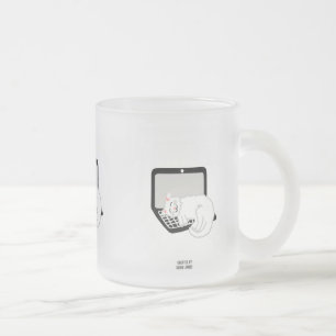 Vit klump på den bärbara datorn Frosted Glass Mugg