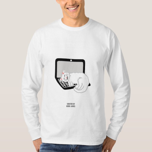 Vit klump på Manarna på bärbara datorer T Shirt (Framsida)
