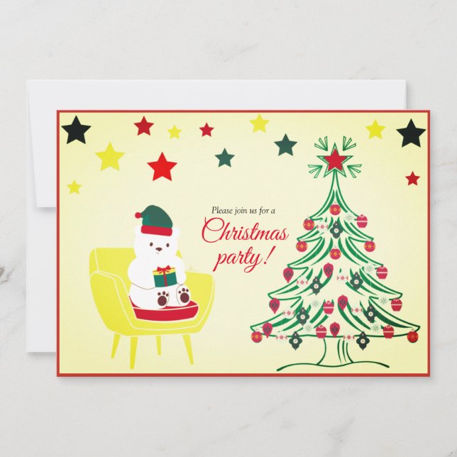 Vit klump Unik modern jul Party Inbjudningar (Framsida)