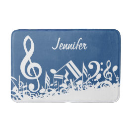 Vit knådad musik noter och stor tremor badrumsmatta