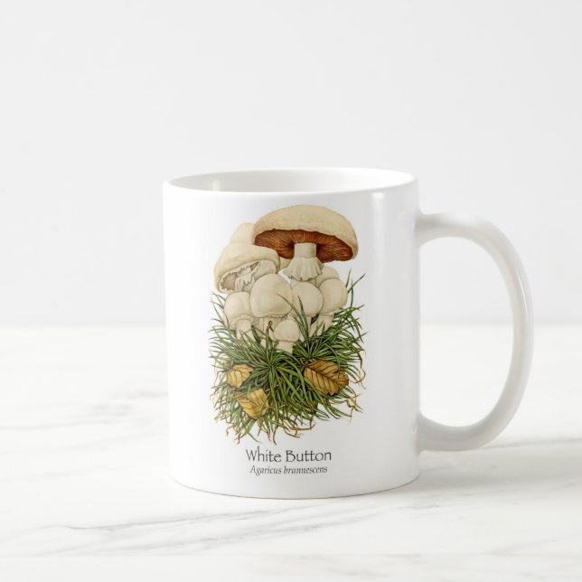 Vit knäppas champinjonkaffemuggen kaffemugg (Höger)