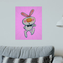 Vit knöl upp Orange Nose Rosa Mönster Poster