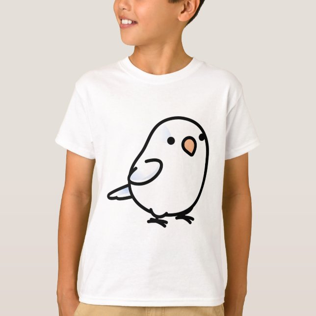Vit knubbig Parrotlet T Shirt (Framsida)