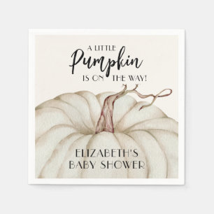Vit knumpkin Fall Baby Shower Pappersservett