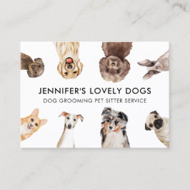 Vit knut, liten Storlek Hundar Pet Sitter Visitkort