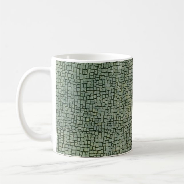 Vit kollage av pebble-parti kaffemugg (Vänster)