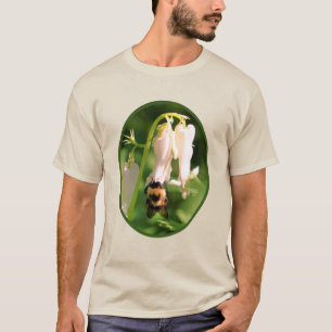 Vit kolumbin-blomma och Humla T Shirt