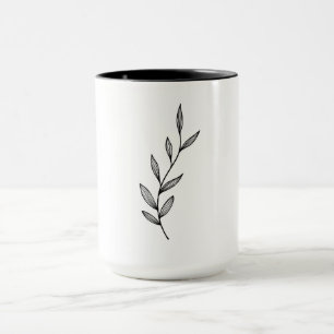 Vit kopp med handgjord design
