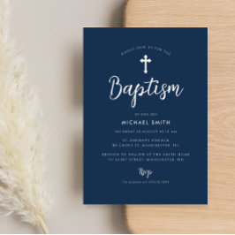 vit kor modern baptism-inbjudan inbjudningar