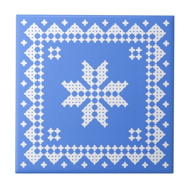 Vit kor-stygn - du kan ändra bakgrund kakelplatta (Framsidan)
