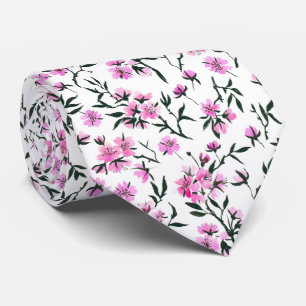 Vit körsbärs blommar på vitt slips