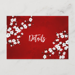Vit Körsbärsblommas Bröllopsdetaljer Tilläggskort