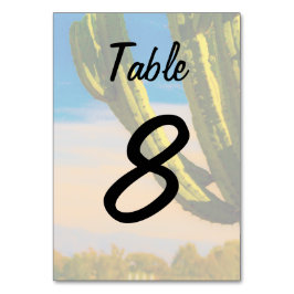Vit kort för Desert Saguaro Cactus Bröllop Bord