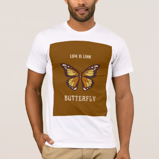 Vit kortärmad skjorta med fjärilsdesign t shirt