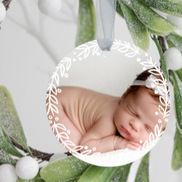 Vit krans | Barnets första jul Julgransprydnad Keramik