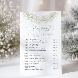 Vit krans sko bröllopsdusch spel folder flygblad