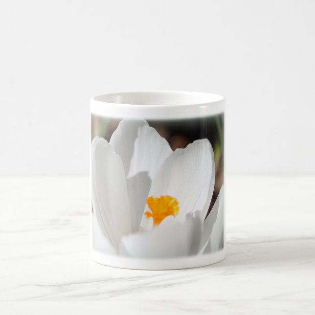 vit krokusblomma kaffemugg (Center)
