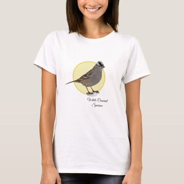 Vit-kronad Sparrow T Shirt (Framsida)