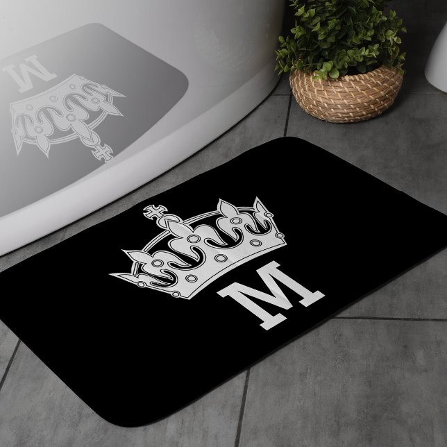 Vit Kronmonogram Personlig Badrumsmatta (Skapare uppladdad)
