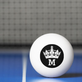 Vit Kronmonogram Personlig Pingisboll